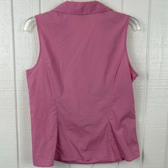 Talbots Pink Wrap Style Sleeveless Blouse Career Preppy Office Top 12P - Picture 5 of 6